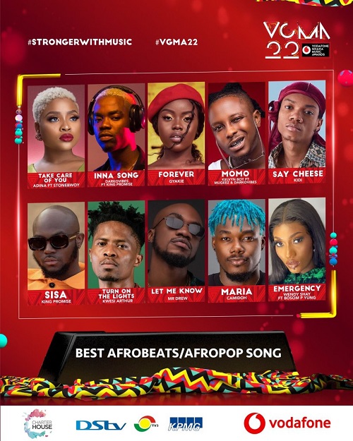 vgma 2021 afrobeats afropop song of the year