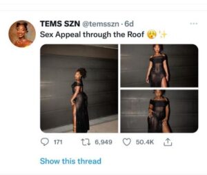 tems sexy appeal according one fan