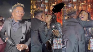 shatta wale and abena korkor steal the spotlight with unplanned kiss