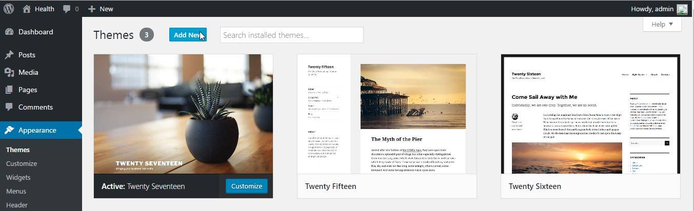 Click on add new button