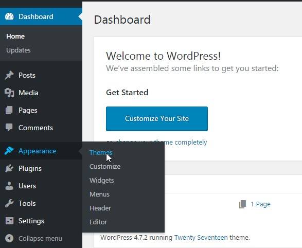 click on appearance-themes