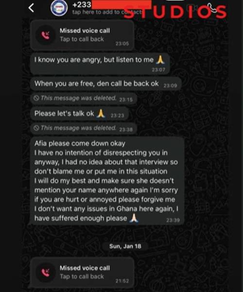 benedicta gafah leaks heated whatsapp